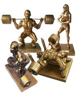 powerlifting trophys, powerlifting awards,powerlifting sculptures